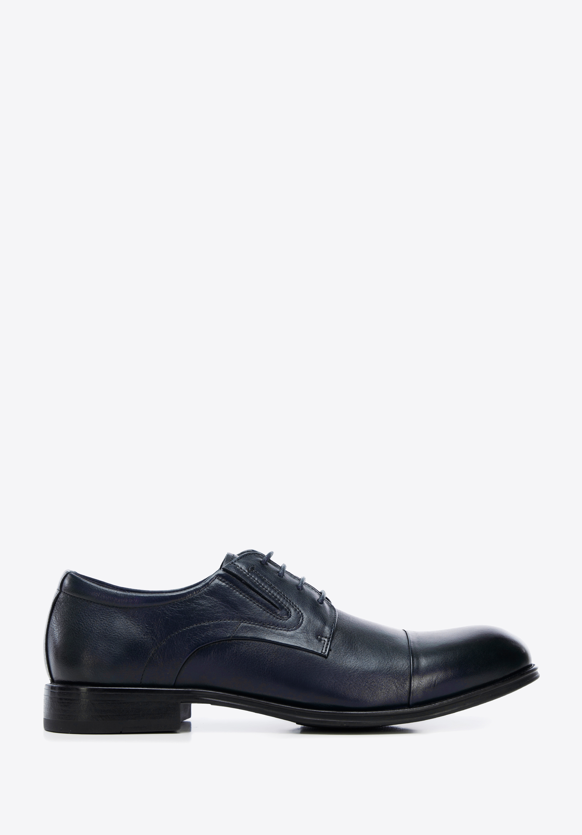 Derby-Schuhe aus Leder mit eingenähten Gummizügen, dunkelblau, 96-M-507-N-40, Bild 1