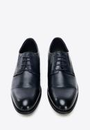 Derby-Schuhe aus Leder mit eingenähten Gummizügen, dunkelblau, 96-M-507-4-43, Bild 2