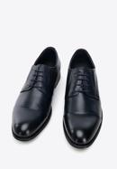 Derby-Schuhe aus Leder mit eingenähten Gummizügen, dunkelblau, 96-M-507-4-43, Bild 3