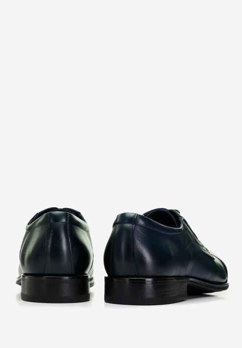 Derby-Schuhe aus Leder mit eingenähten Gummizügen, dunkelblau, 96-M-507-1-40, Bild 4