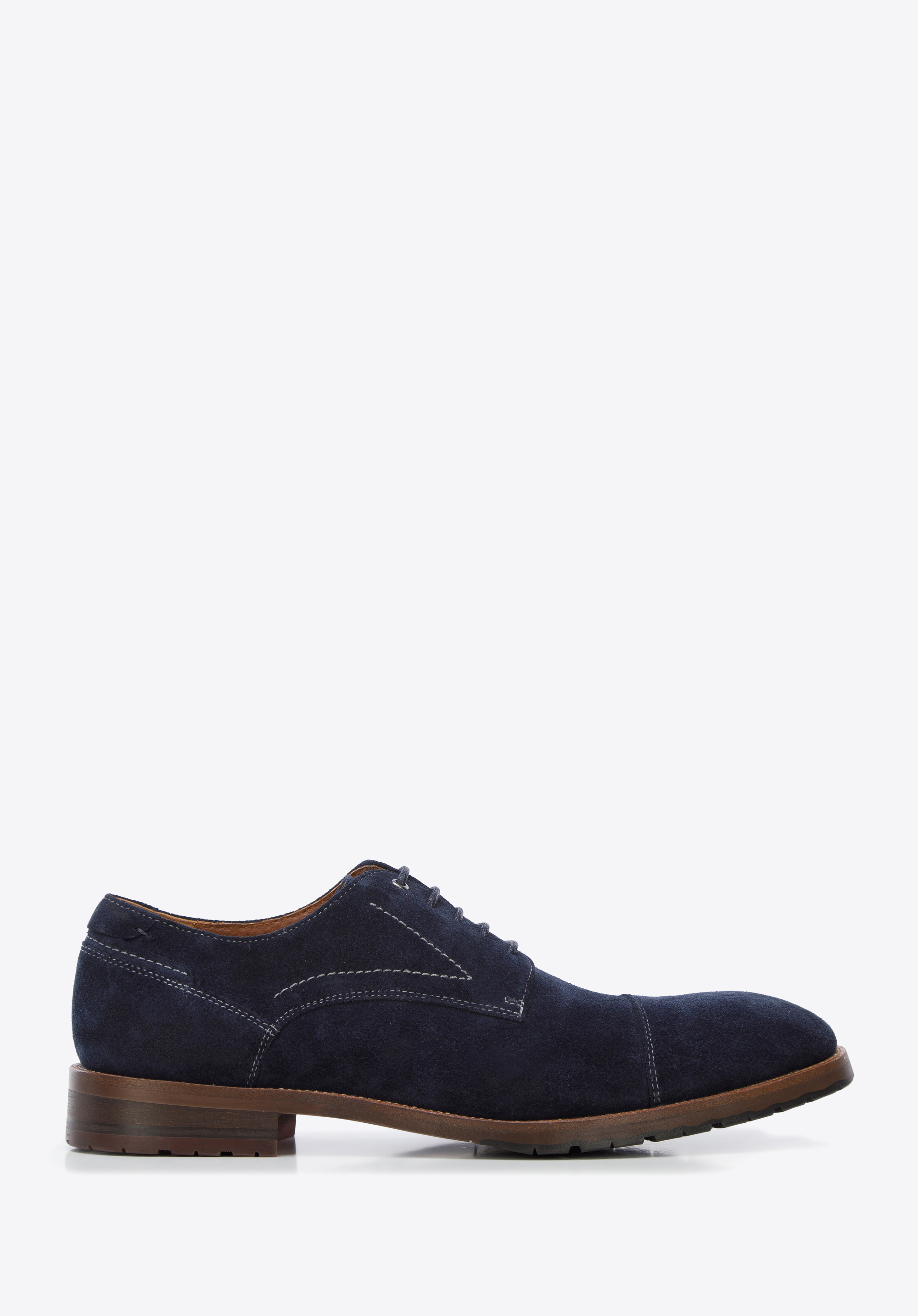 Derby-Schuhe aus Wildleder mit dekorativen Besätzen, dunkelblau, 96-M-702-N-40, Bild 1