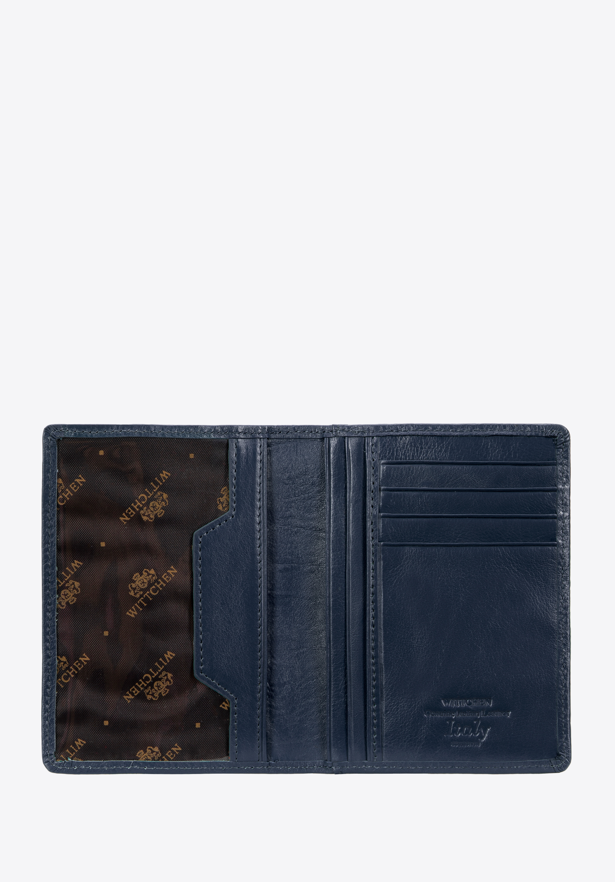 Dokumentenetui aus Leder mit Tasche, dunkelblau, 21-2-174-NL, Bild 1