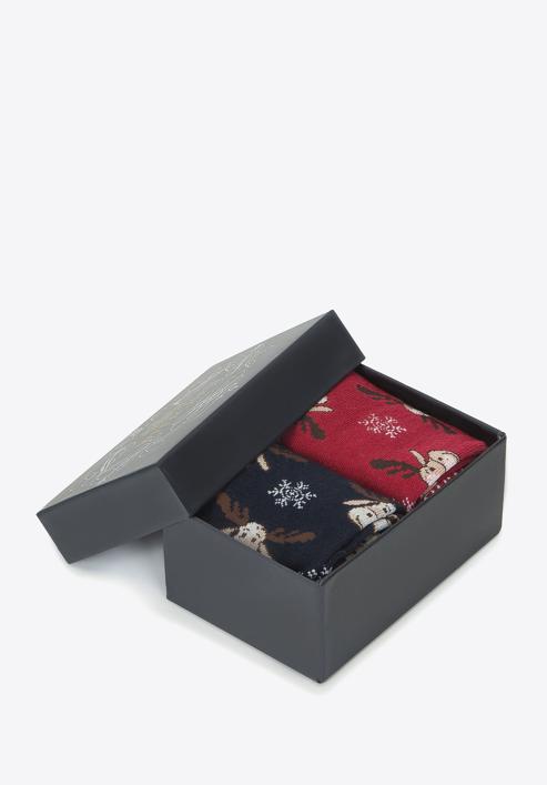 Rentiersocken für Herren - Geschenkset mit 2 Paar, dunkelblau-dunkelrot, 95-SM-006-X1-43/45, Bild 9