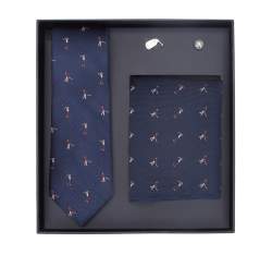 Set aus gemustertem Einstecktuch, Manschettenknöpfen und Krawatte, -, 91-7Z-003-X1D, Bild 1