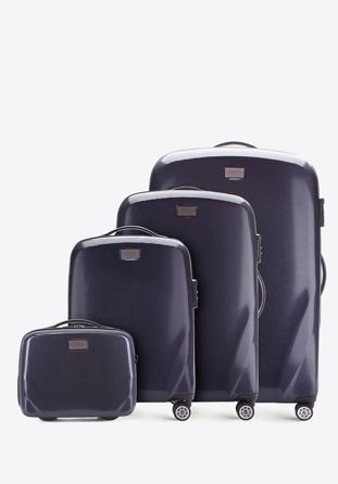 Einfarbiger Kofferset aus Polycarbonat, dunkelblau, 56-3P-57K-90, Bild 1