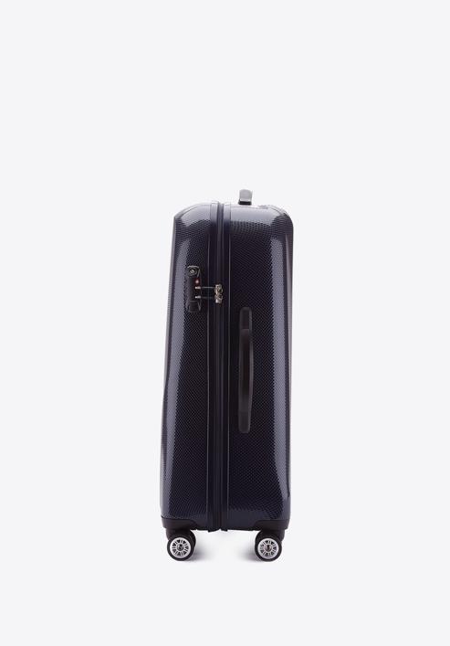 Einfarbiger Kofferset aus Polycarbonat, dunkelblau, 56-3P-57S-90, Bild 3
