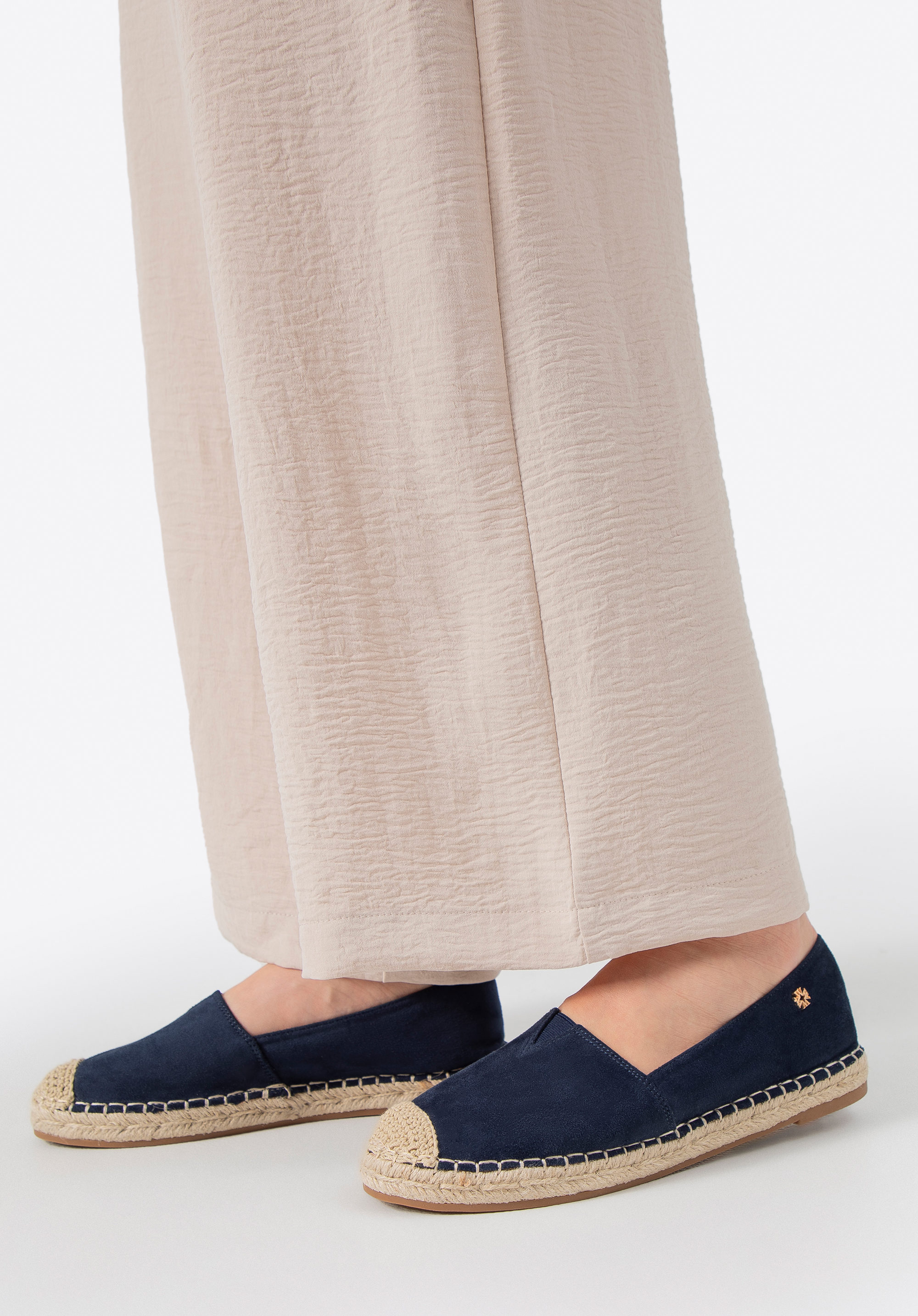 Damen-Espadrilles mit geflochtenem Riemen, dunkelblau, 100-DP-805-N-38, Bild 1