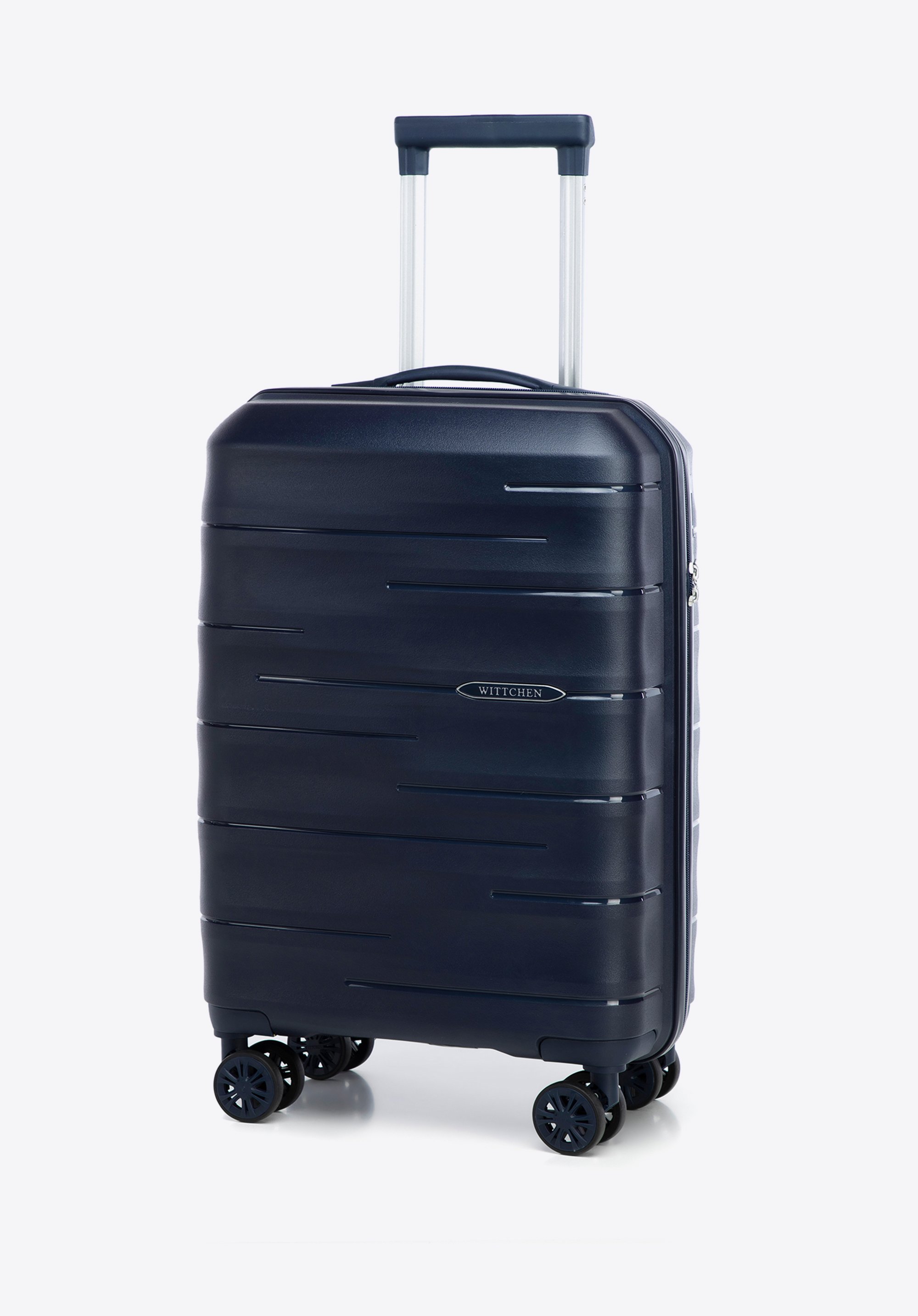 Gerippter Kabinenkoffer aus Polypropylen, dunkelblau, 56-3T-141-B-90, Bild 1