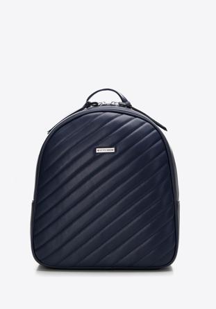 Gesteppter Rucksack aus Öko-leder, dunkelblau, 97-4Y-759-N, Bild 1