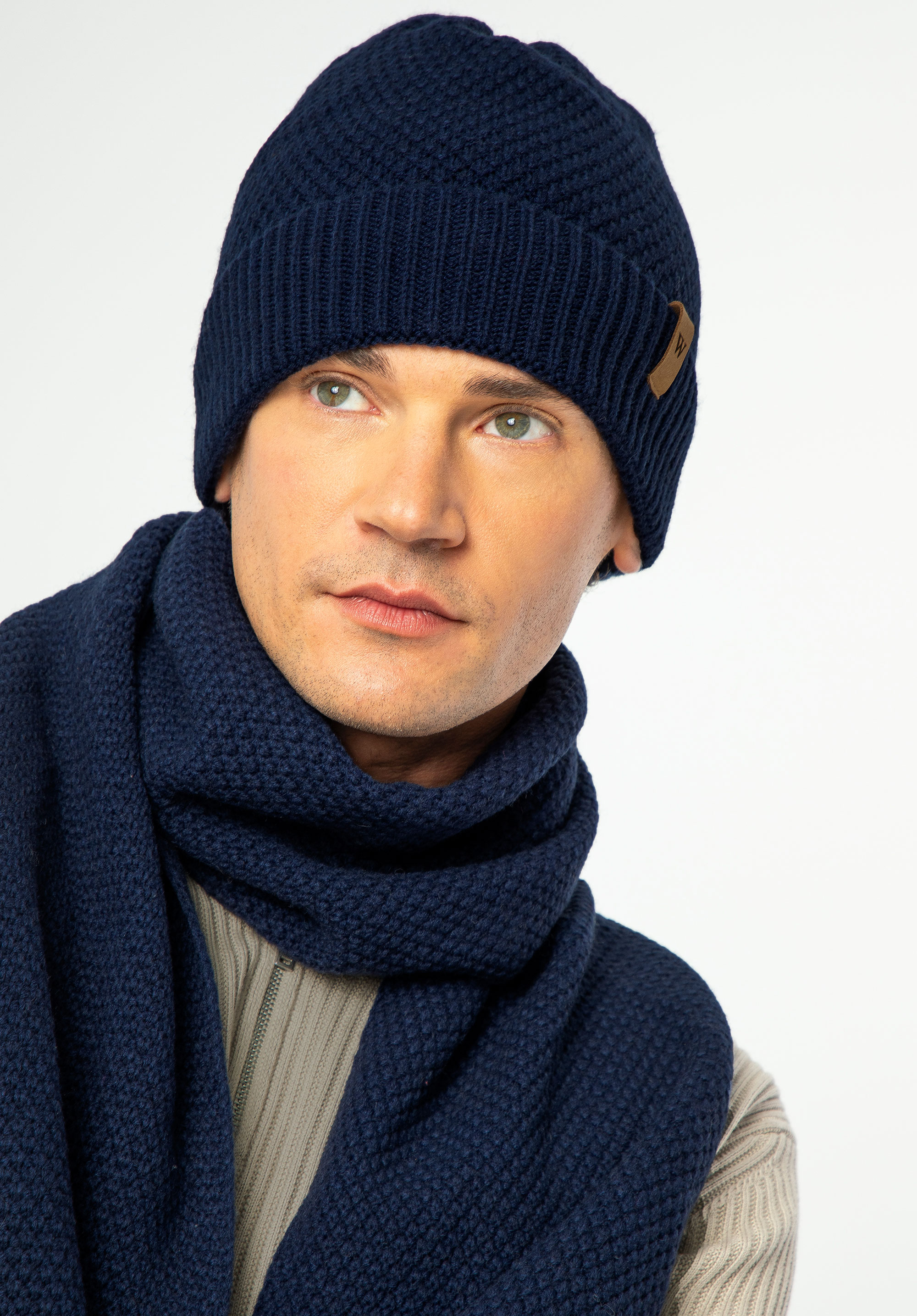 Grobstrick-Winterset für Herren, dunkelblau, 99-SF-012-7, Bild 1