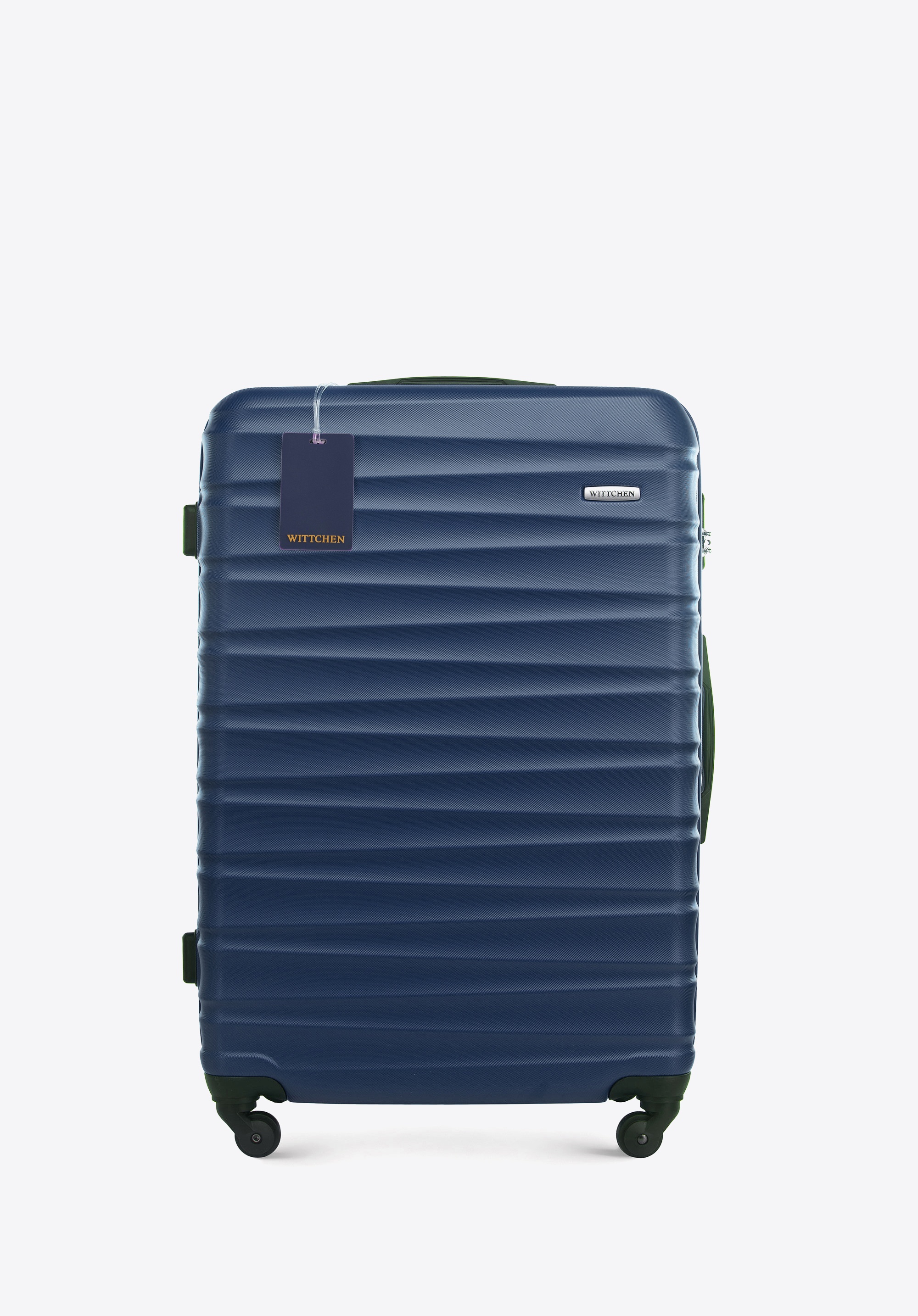 Großer ABS-Koffer mit Gepäckanhänger, dunkelblau, 56-3A-313-91Z6, Bild 1