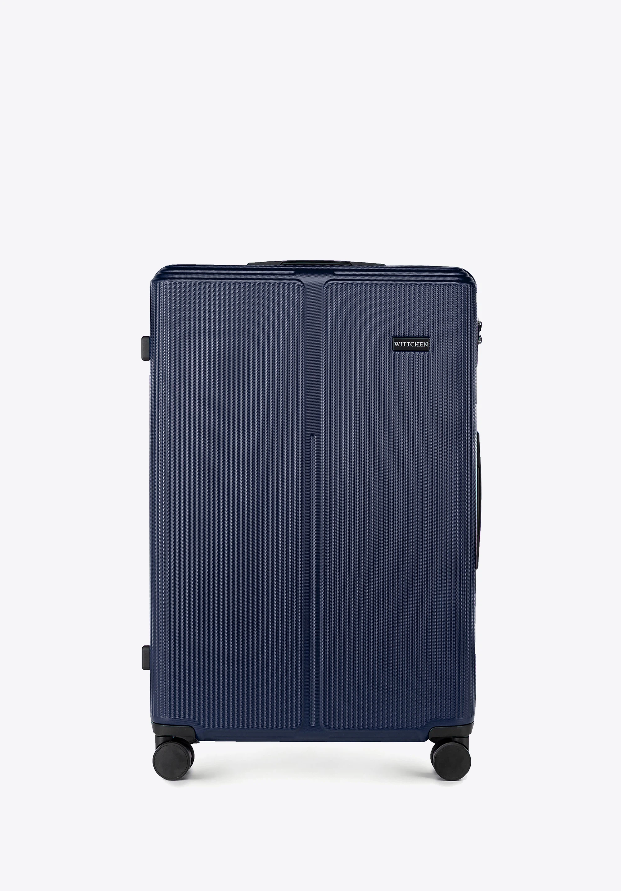 Großer gestreifter ABS-Kabinenkoffer, dunkelblau, 56-3A-603-90, Bild 1