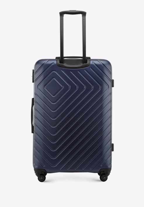 Großer Koffer  aus ABS mit geometrischer Prägung, dunkelblau, 56-3A-753-11, Bild 3