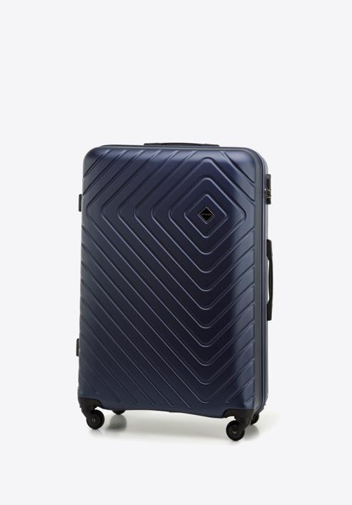 Großer Koffer  aus ABS mit geometrischer Prägung, dunkelblau, 56-3A-753-11, Bild 4