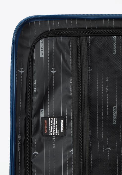 Mittelgroßer Koffer aus ABS mit geometrischer Prägung, Dunkelblau, 56-3A-752-11, Bild 7