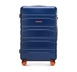 Großer, moderner Koffer aus Polycarbonat, dunkelblau, 56-3P-703-91, Bild 1