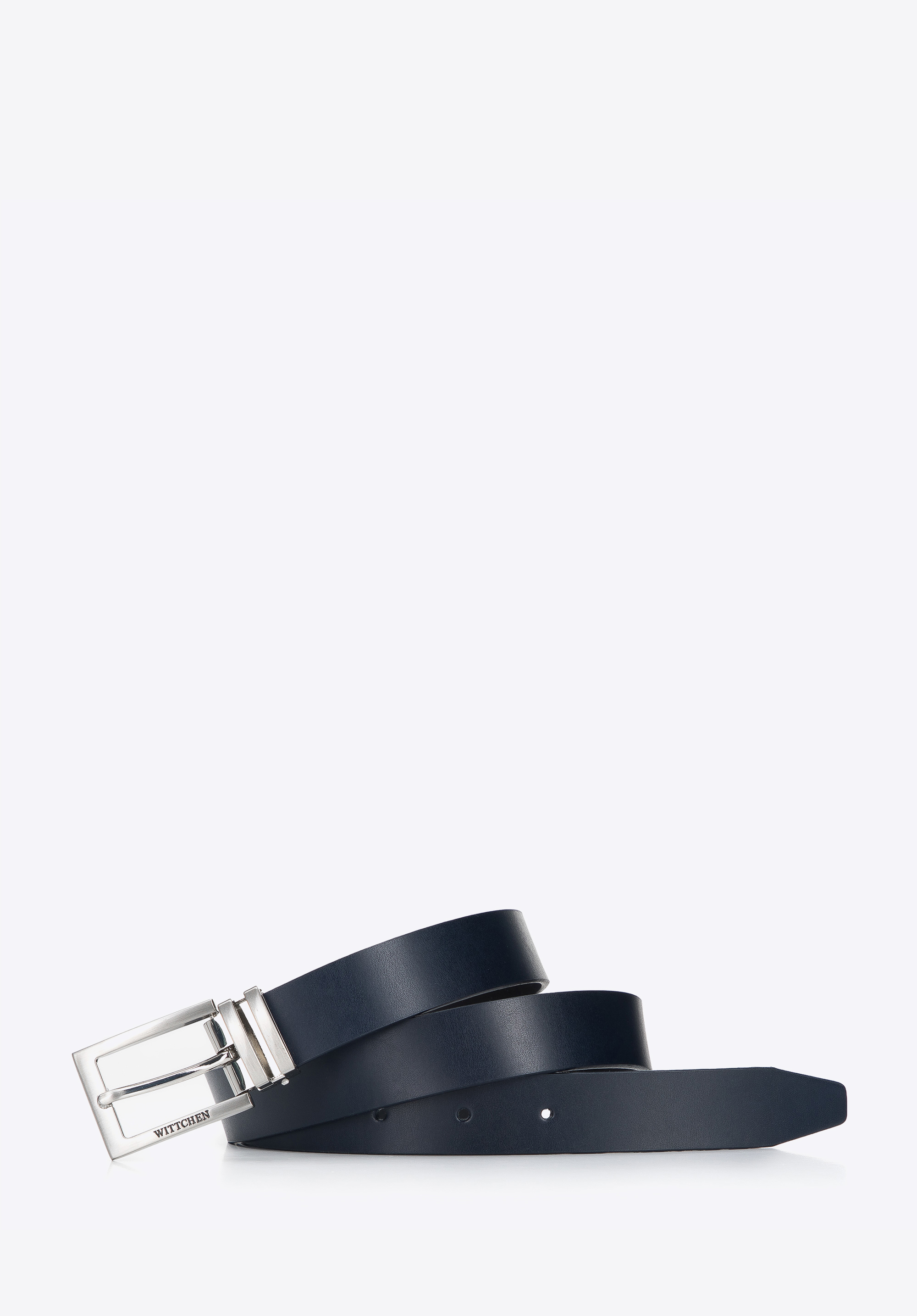 Herren Ledergürtel mit doppelter Metallschlaufe, dunkelblau, 94-8M-911-7-13, Bild 1