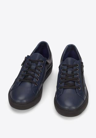 Herren-Sneaker aus Leder, dunkelblau, 93-M-501-N-42, Bild 1