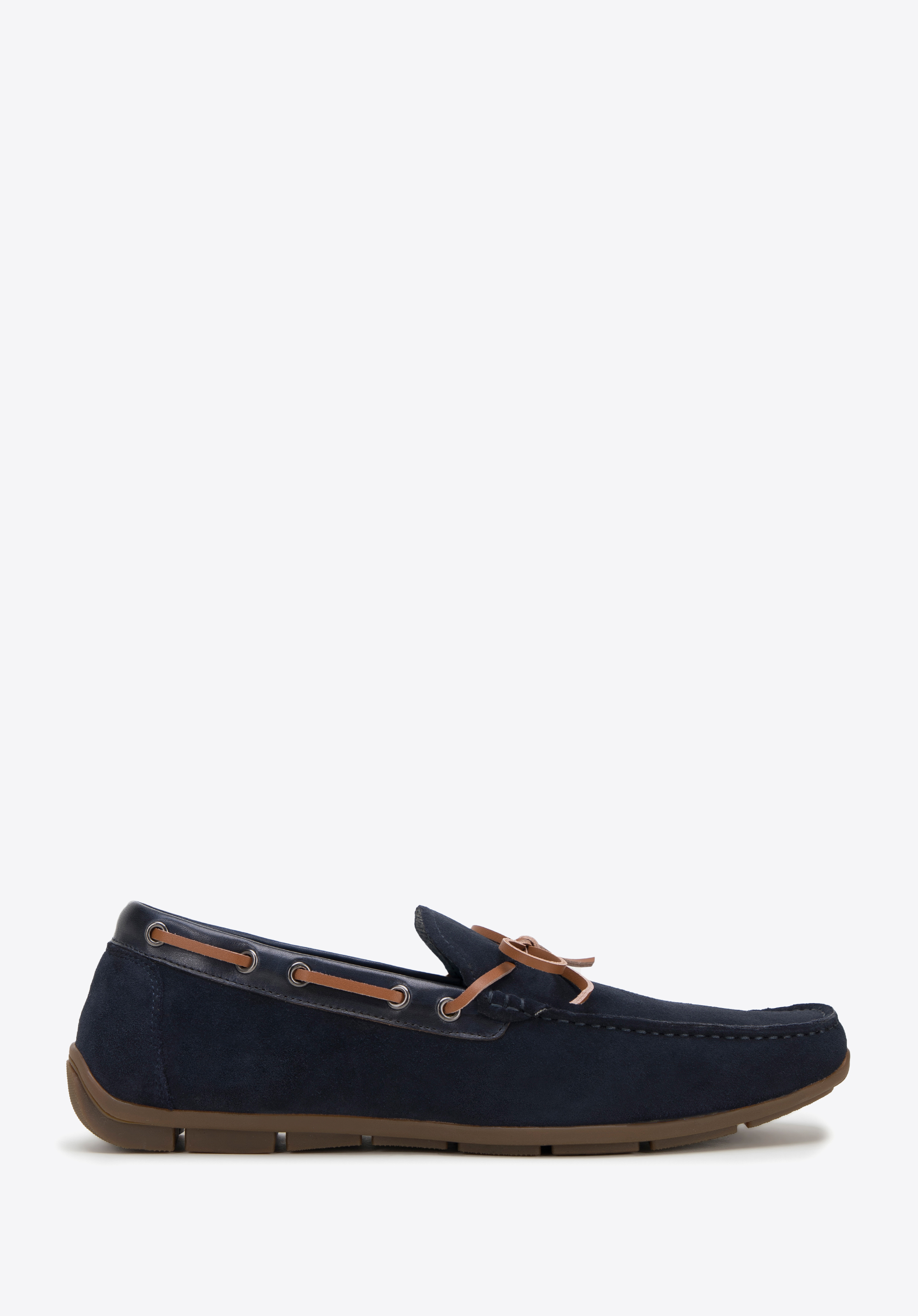 Herren-Wildledermokassins mit Riemen, dunkelblau, 98-M-710-N-40, Bild 1