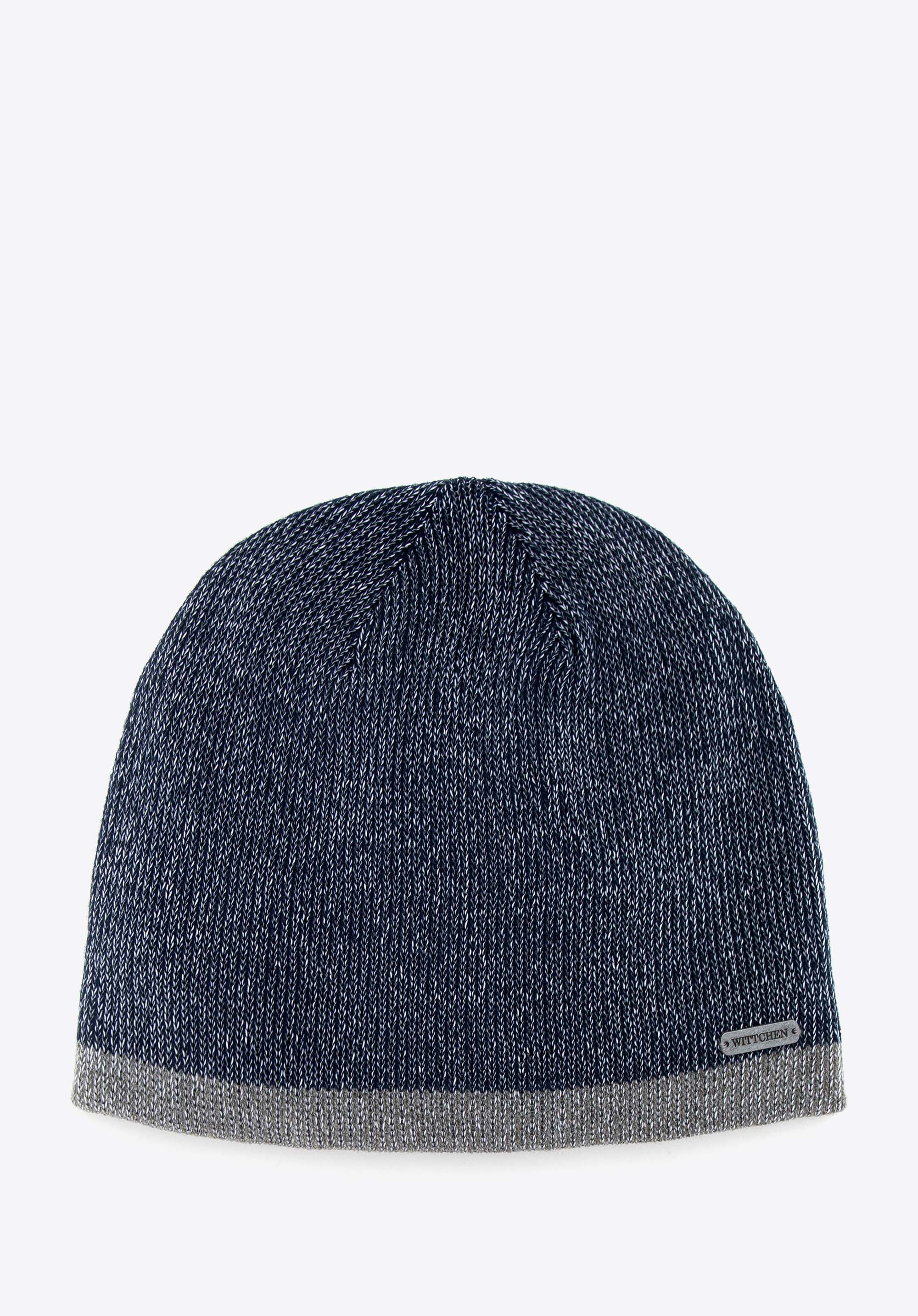 Herren-Wintermütze aus Feinstrick, dunkelblau, 99-HF-033-8, Bild 1