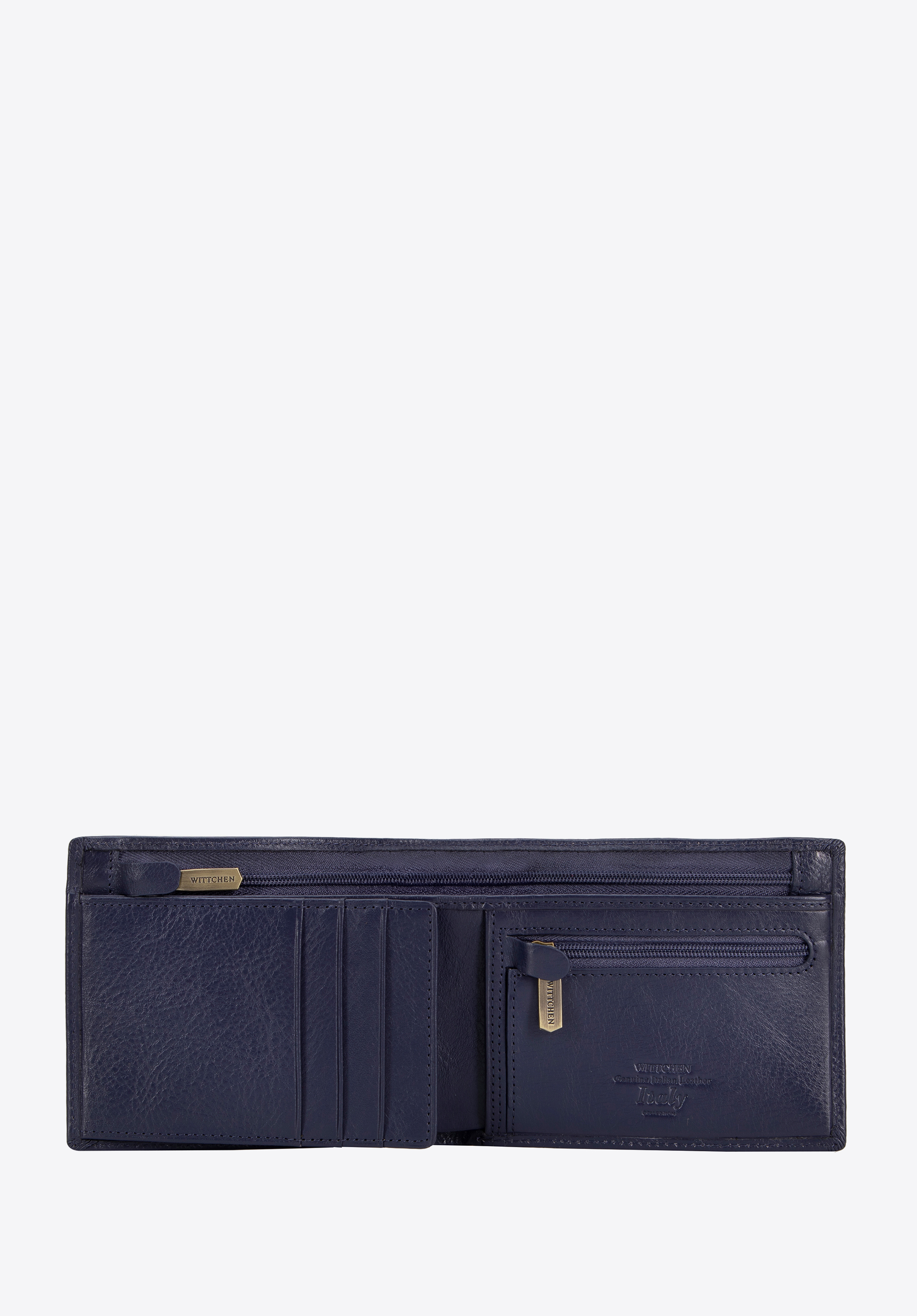 Herrenbrieftasche aus Leder mit ausklappbarem Fach, dunkelblau, 21-1-040-NL, Bild 1