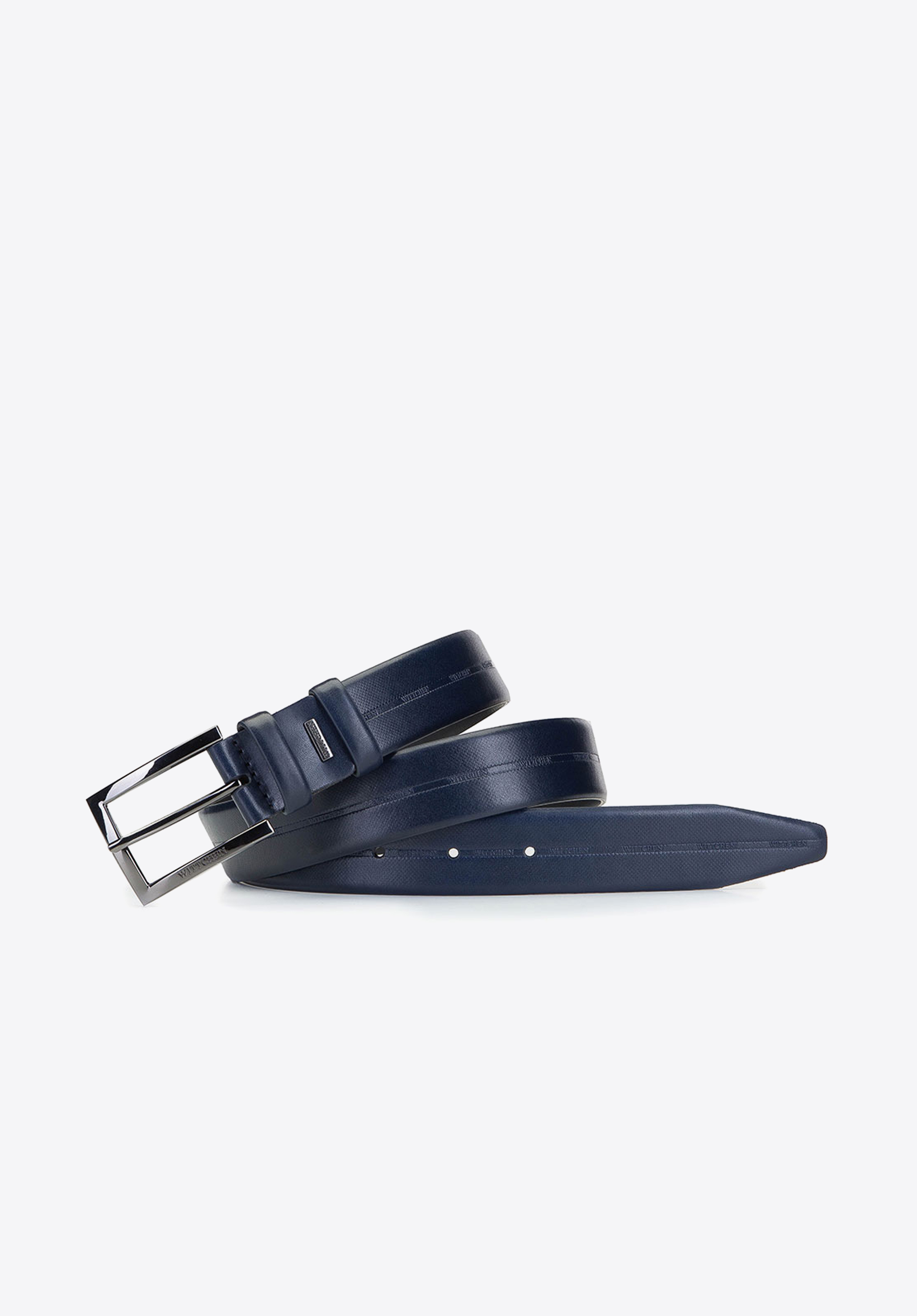 HERRENGÜRTEL AUS LEDER MIT GEPRÄGTEM LOGO, dunkelblau, 92-8M-502-7-90, Bild 1
