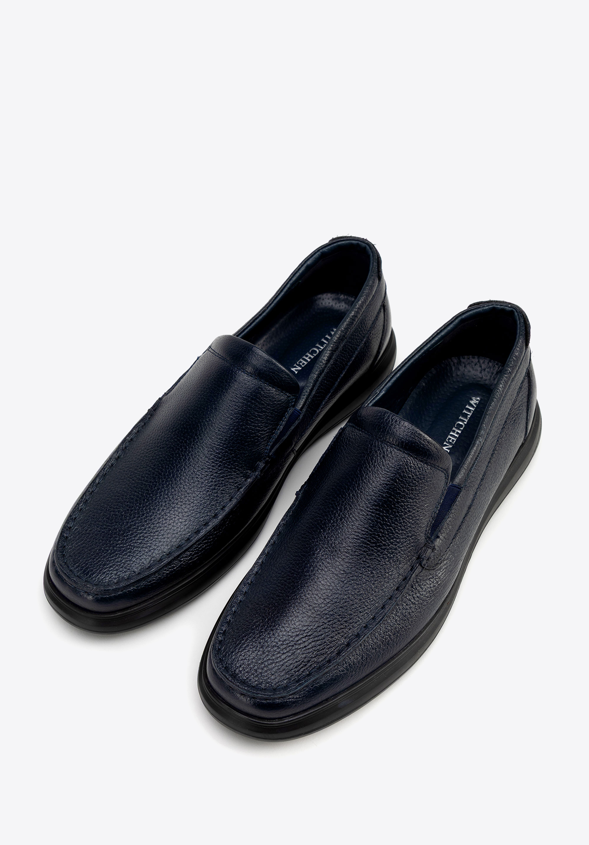 Herrenschuhe aus echtem Leder, dunkelblau, 100-M-506-N-44, Bild 1