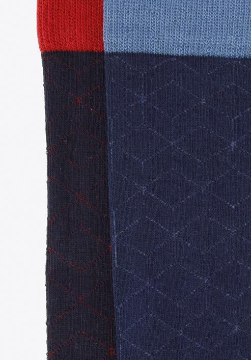 Herrensocken mit geometrischem Muster-2er-Set, dunkelblau, 96-SM-S02-X3-43/45, Bild 4