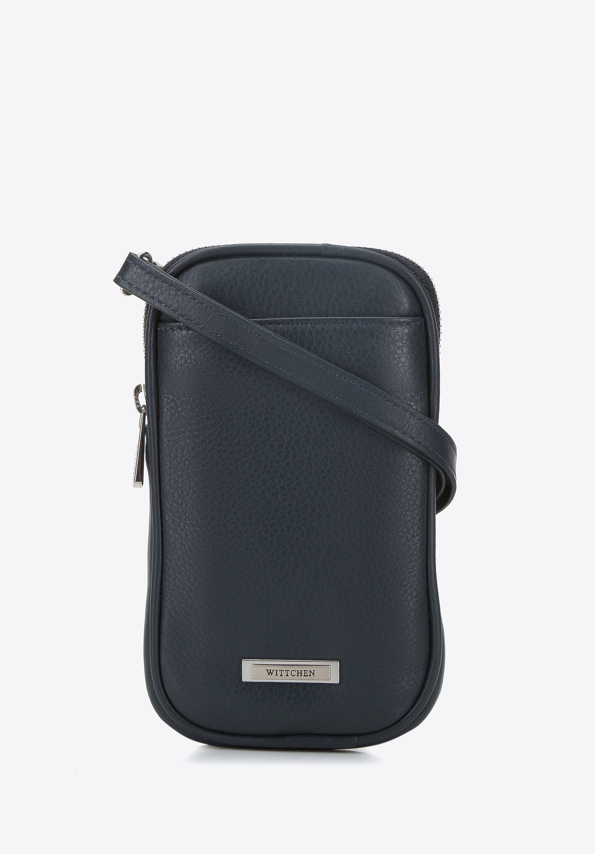 Herrentasche für Handy aus Echtleder, Dunkelblau, 94-4U-803-N, Bild 1
