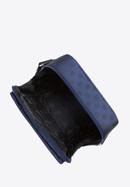 Jacquard-Umhängetasche für Damen mit Lederdetails, dunkelblau, 95-4-904-N, Bild 3