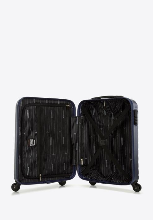 Kabinenkoffer aus ABS mit geometrischer Prägung, dunkelblau, 56-3A-751-55, Bild 5