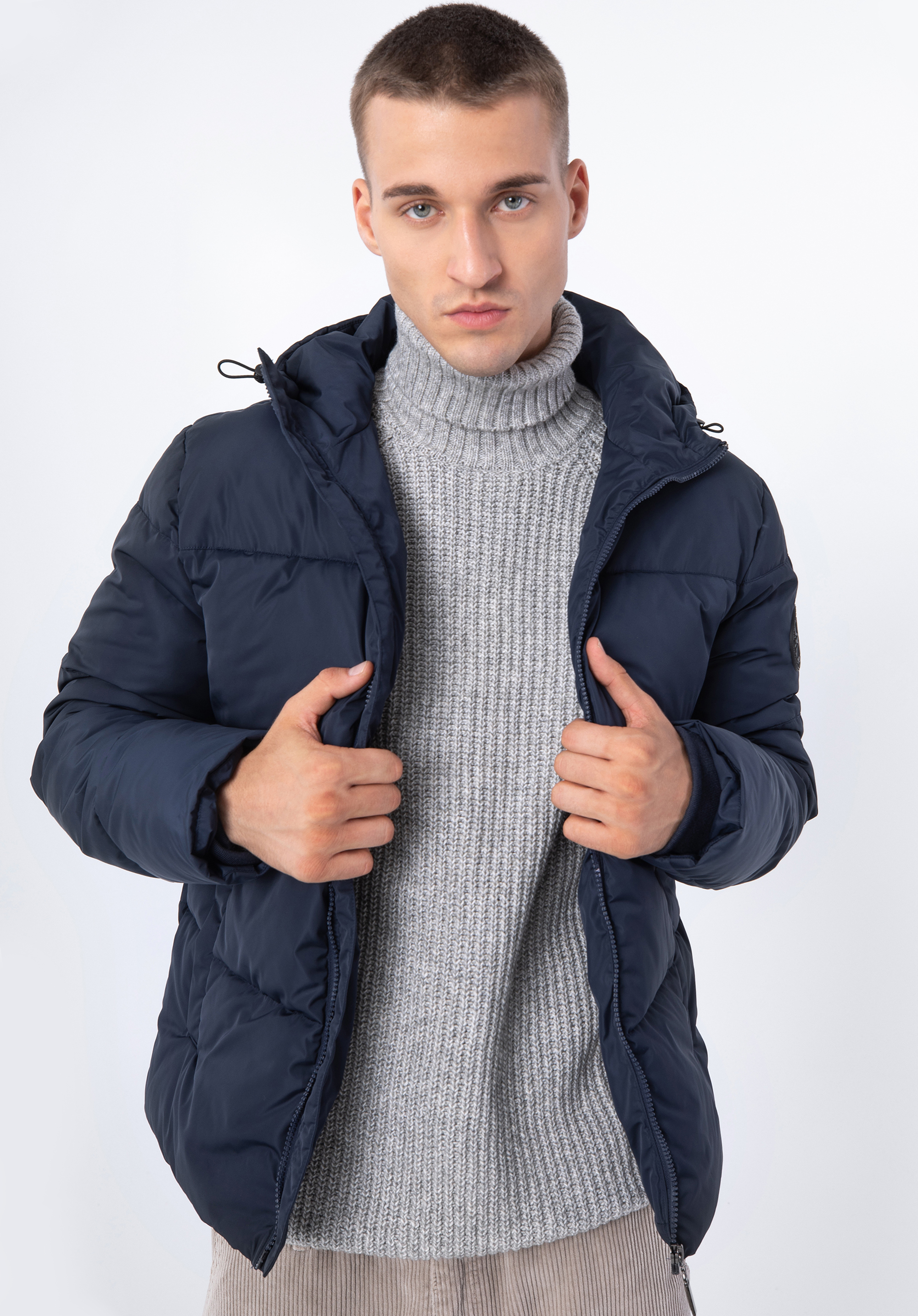 Jacke mit Kapuze für Herren, dunkelblau, 97-9D-952-N-S, Bild 1