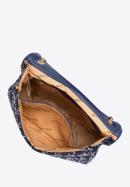 Karierte Tweed-Bouclé-Tasche mit Überschlag und Kettenschulterriemen, dunkelblau, 97-4Y-752-N, Bild 4