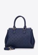 Klassische Köfferchen-Handtasche aus Leder, dunkelblau, 97-4Y-225-1, Bild 2
