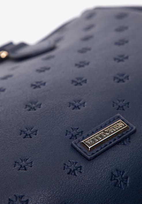 Klassische Köfferchen-Handtasche aus Leder, dunkelblau, 97-4Y-225-1, Bild 4