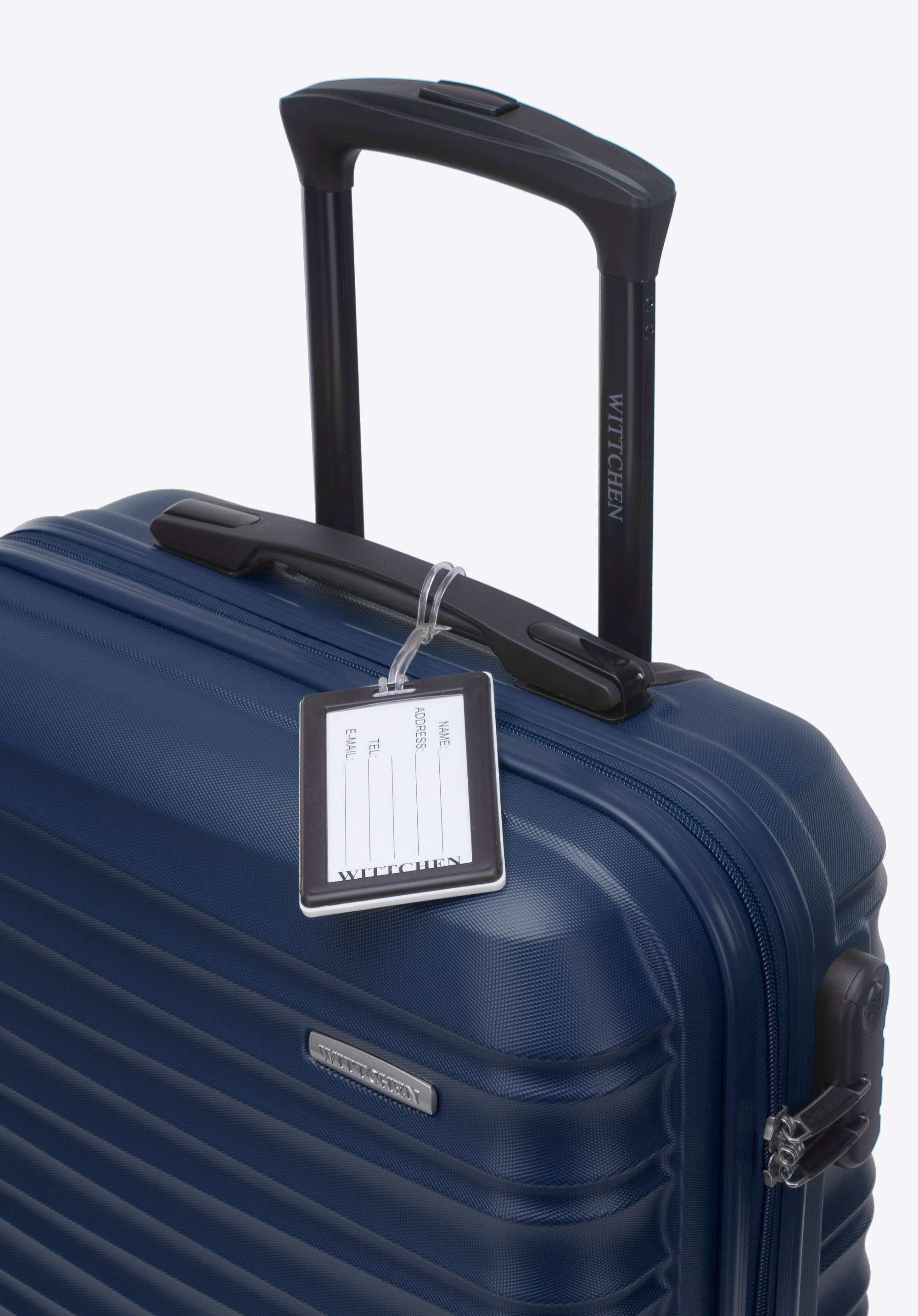Kleiner Koffer aus ABS-Material mit Gepäckanhänger, dunkelblau, 56-3A-311-91Z2, Bild 1