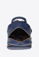 Kleiner Rucksack aus gestepptem Leder für Damen, dunkelblau, 95-4E-656-7, Bild 3