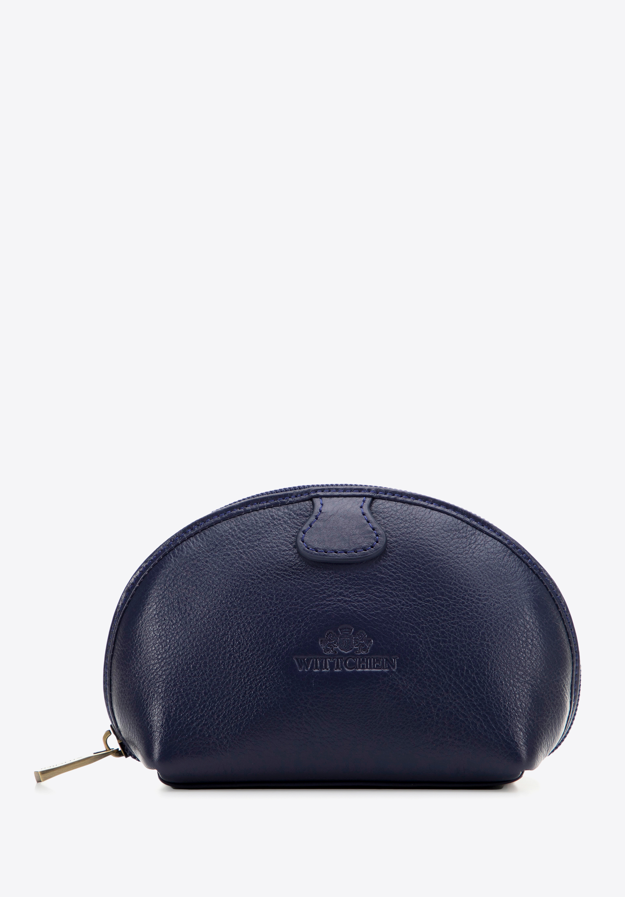 Damen Kosmetiktasche aus Leder, dunkelblau, 21-3-005-NL, Bild 1