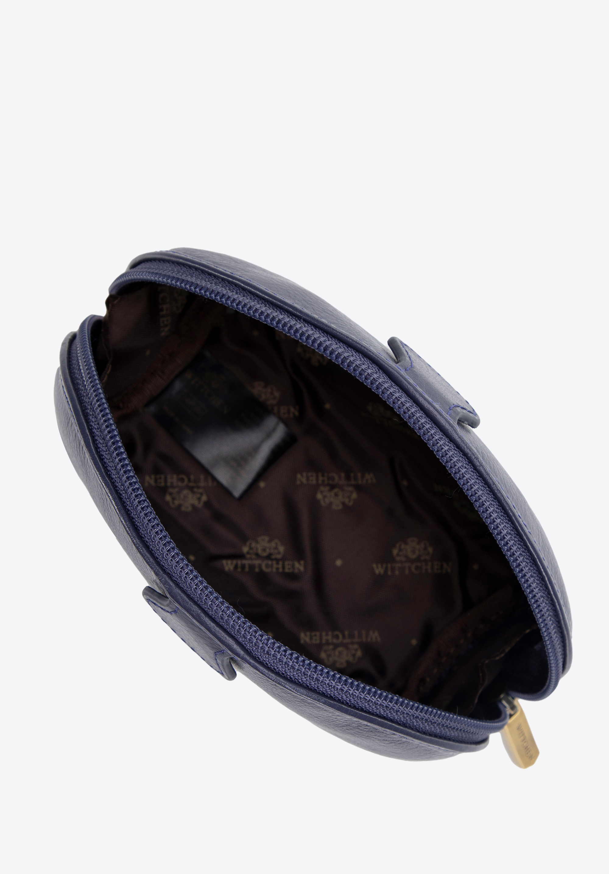 Damen Kosmetiktasche aus Leder, dunkelblau, 21-3-005-NL, Bild 1