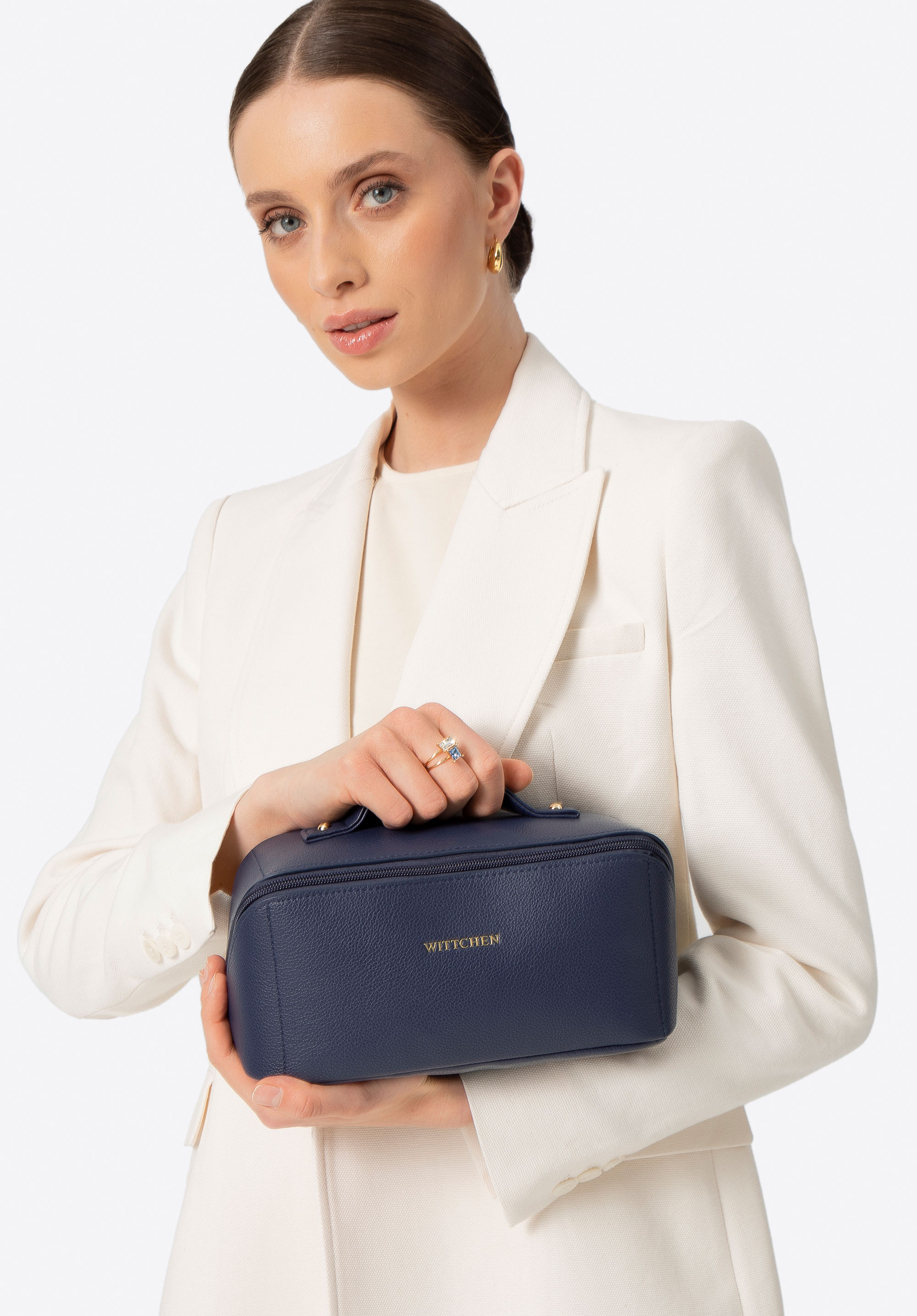 Kosmetiktasche aus Öko-leder, dunkelblau, 100-4Y-920-7, Bild 1
