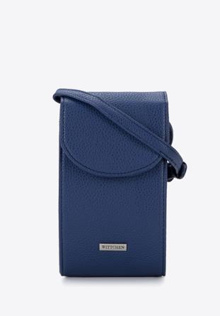 Mini-Tasche aus Öko-Leder mit abgerundeter Klappe, dunkelblau, 95-2Y-060-N, Bild 1