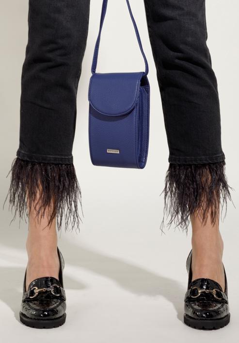 Mini-Tasche aus Öko-Leder mit abgerundeter Klappe, dunkelblau, 95-2Y-060-11, Bild 16