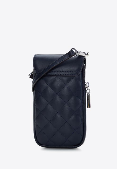 Mini-Tasche für Damen  aus gestepptem Leder, dunkelblau, 97-2E-611-P, Bild 2
