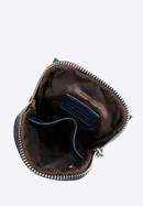 Mini-Tasche für Damen  aus gestepptem Leder, dunkelblau, 97-2E-611-P, Bild 3