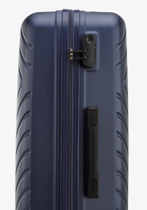 Großer Koffer  aus ABS mit geometrischer Prägung, dunkelblau, 56-3A-753-11, Bild 7