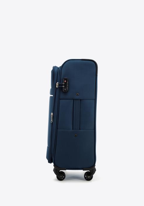 Mittelgroßer Weichschalenkoffer mit glänzendem Reißverschluss, dunkelblau, 56-3S-852-80, Bild 2