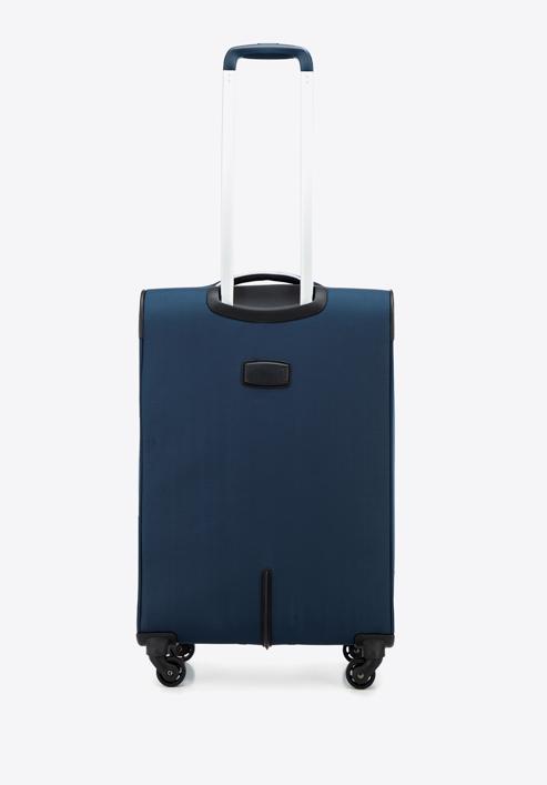 Mittelgroßer Weichschalenkoffer mit glänzendem Reißverschluss, dunkelblau, 56-3S-852-80, Bild 3