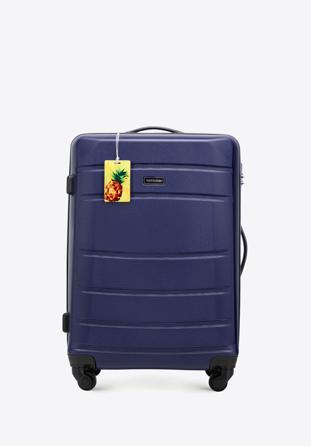 Mittlerer Koffer mit Gepäckanhänger, dunkelblau, 56-3A-652-90Z, Bild 1