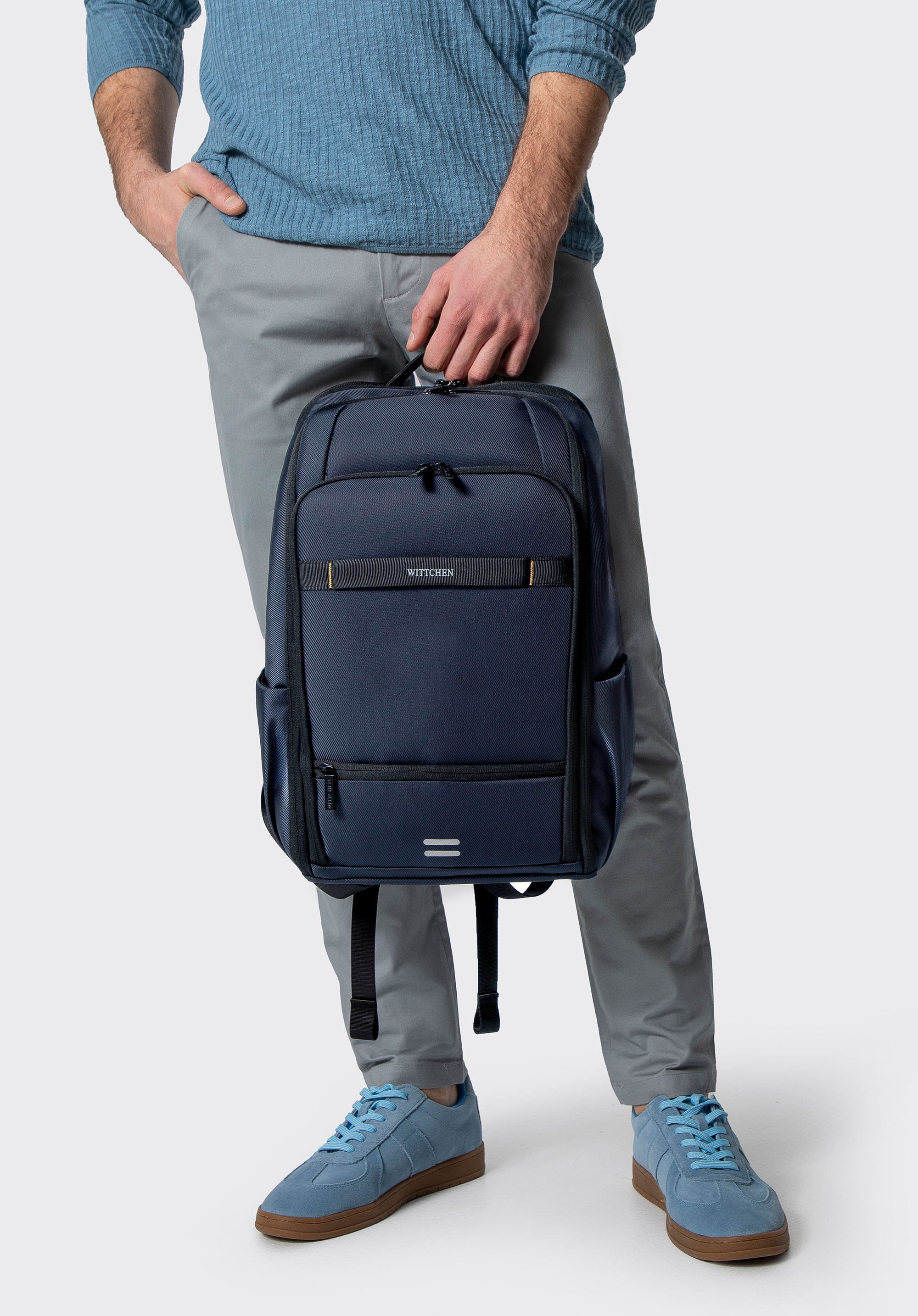 Multifunktionaler Rucksack mit 17-Zoll-Laptopfach, dunkelblau, 102-3P-809-7, Bild 1