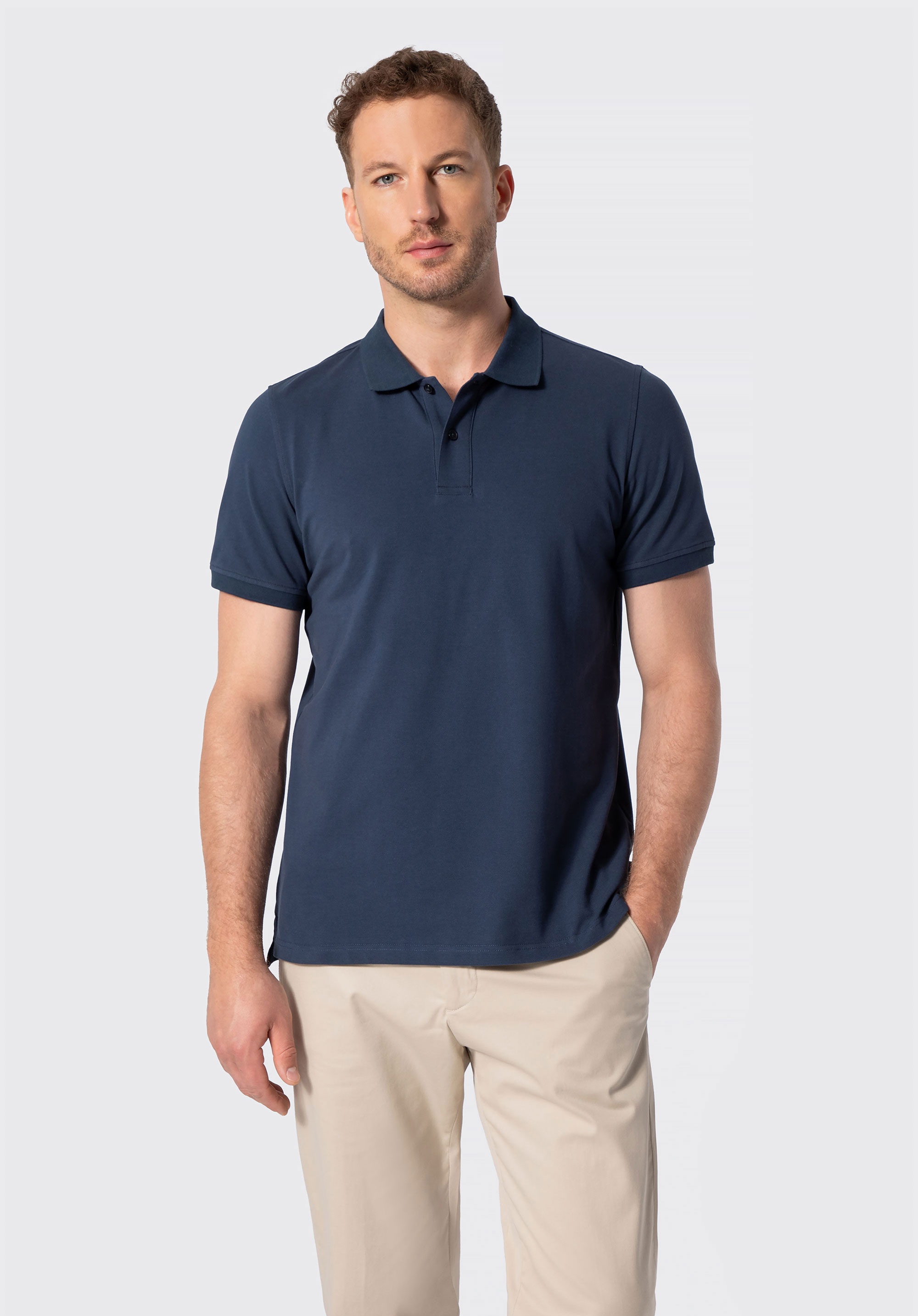 Polohemd aus Baumwolle für Herren, dunkelblau, 29-99-151-N-L, Bild 1